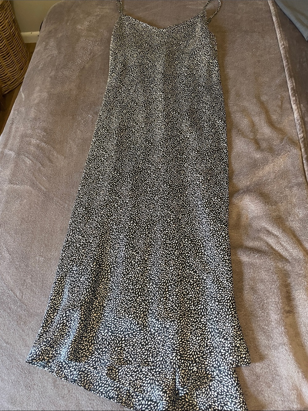 Abercrombie and fitch Black, white and brown Spotted Slip Cami Dress